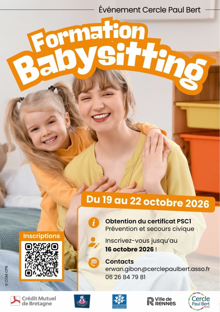 Affiche formation babysitting 2026